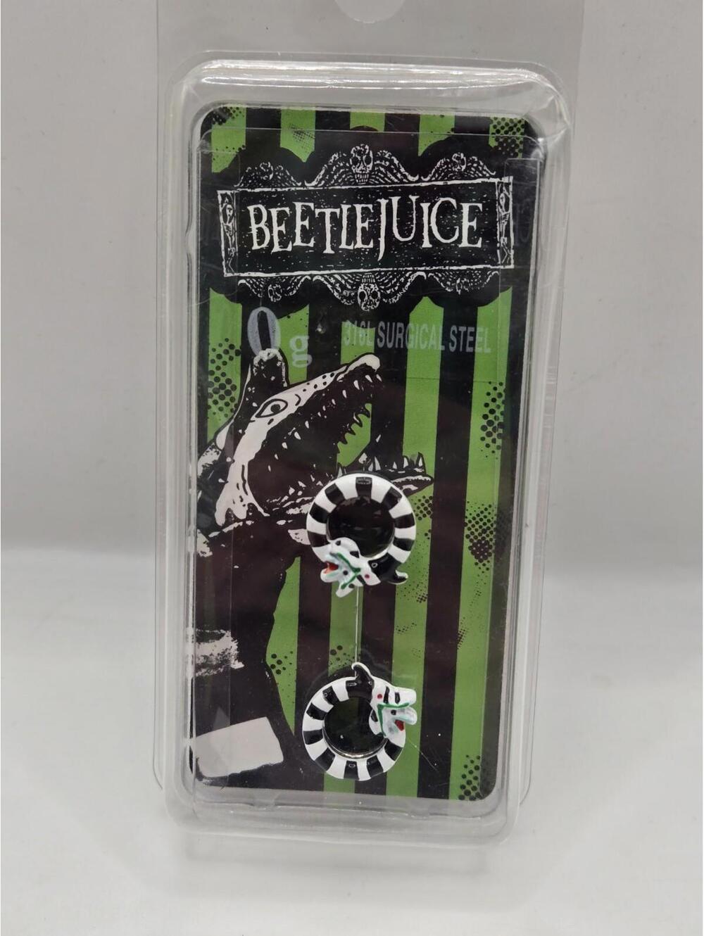 Beetlejuice Sandworm Ear Gauges Tunnels Sz 0 Surgical Steel Bioworld NEW